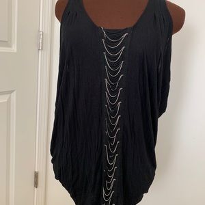 Black Tank Too With Chain Detail